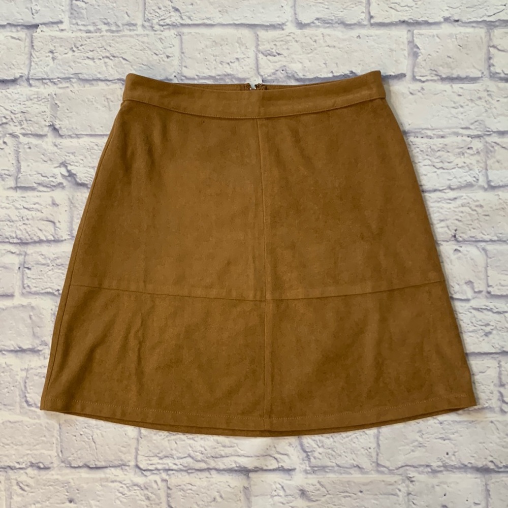 Sans Souci Brown Suede Mini Skirt - Size Small